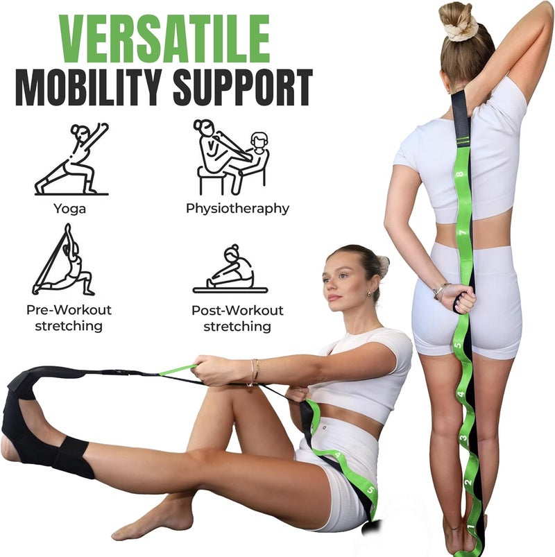 STRECTRA Stretch Strap with Loops Physical Therapy - Full Body Exercise Straps for Stretching with Detachable Foot - Leg & Calf Stretcher for Plantar Fasciitis, Physical Therapy, Pain Relief, and Flexibility - Image 4